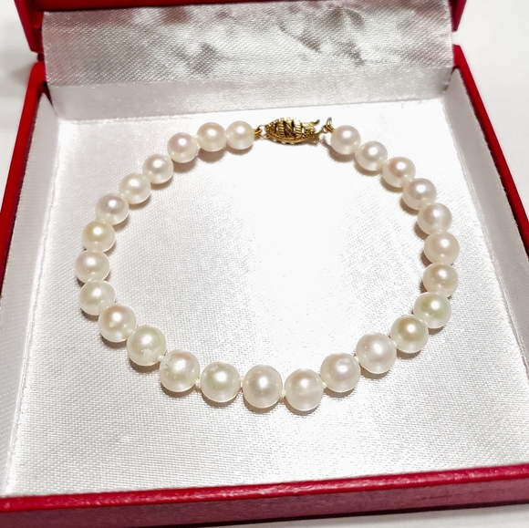 10 K gold White Fresh water pearls - Picture 4 of 11